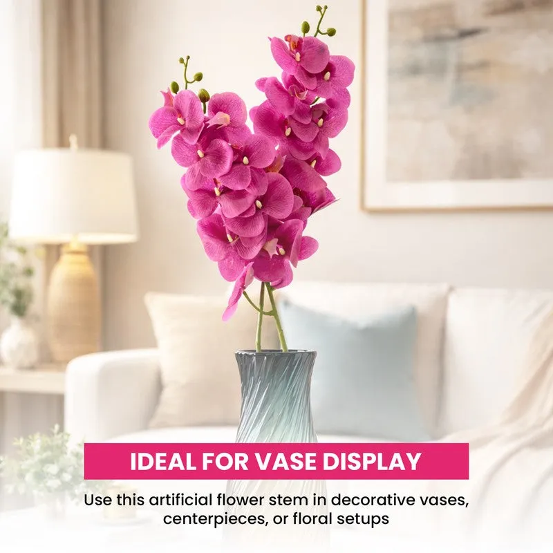 Auraflora Plastic Artificial Flower (Pink) - Set Of Two media 6
