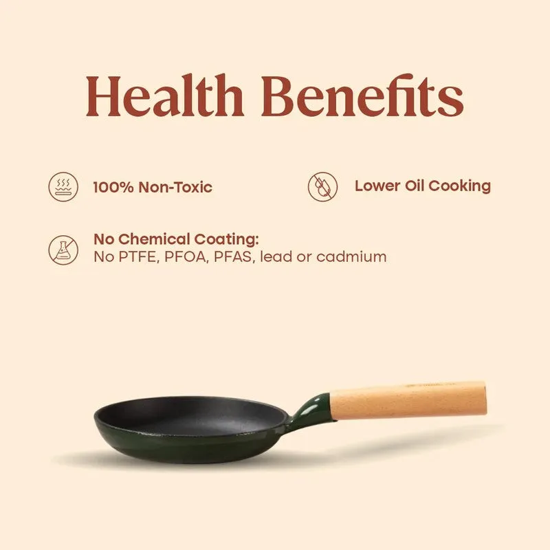 Cumin Co Enamel Cast Iron Frying Pan (Green) - 750 mL media 10