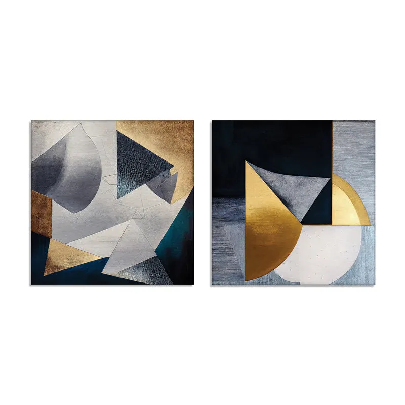 Midnight Fractals Canvas Wall Painting - Set Of Two media 7