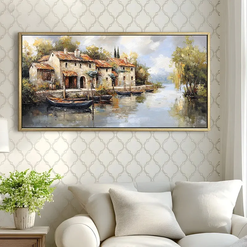 Riverside Canvas Wall Painting With Frame media 4