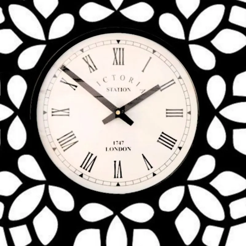 Petalora Steel Analog Wall Clock - Black media 5