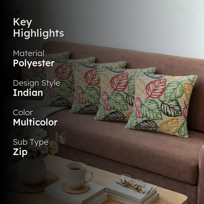 Squarecraft Cushion Cover (Yellow, Red) - Set Of Five media 2