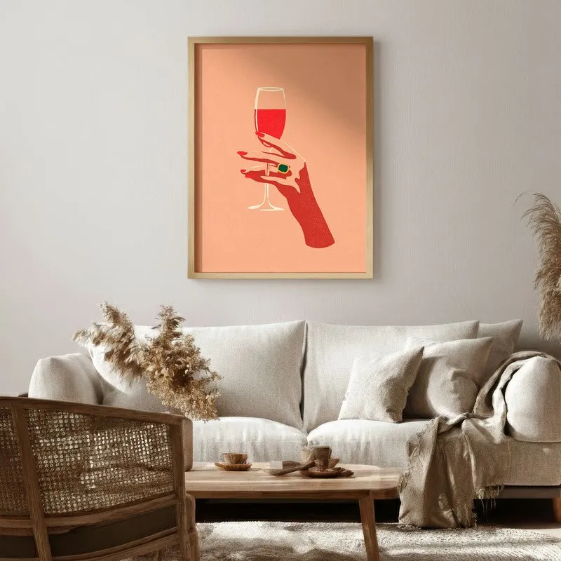Roserin Canvas Wall Painting - Brown Frame media 1