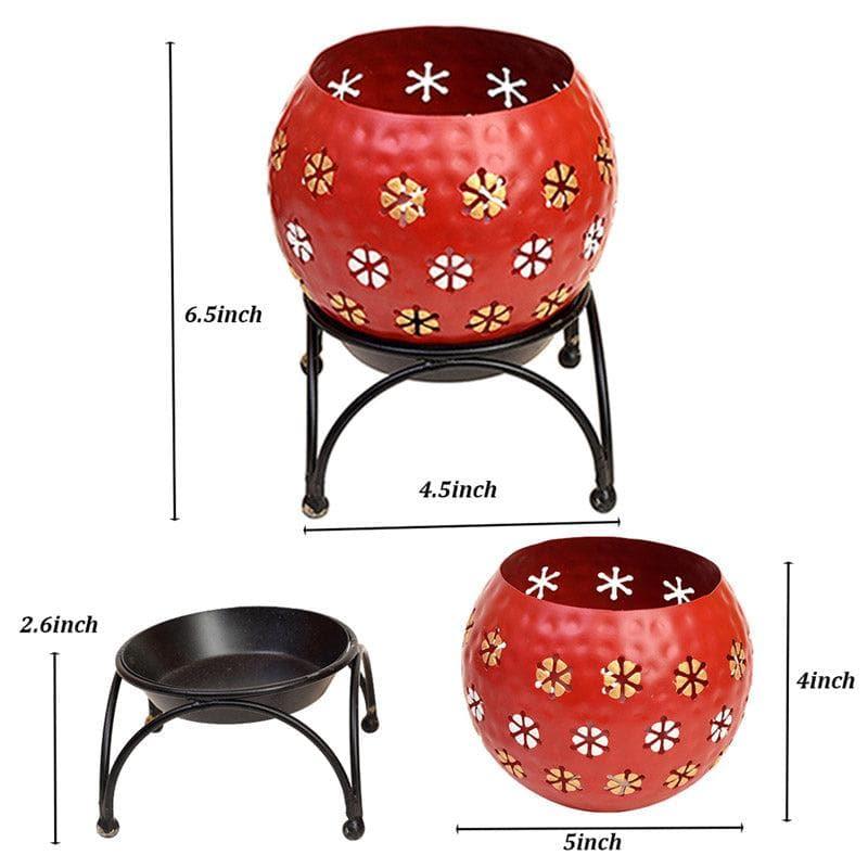 Nahusha Tealight Candle Holder - Red media 5