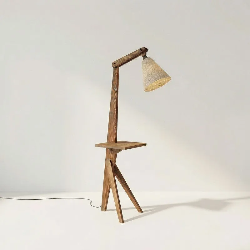 ConicalBeam Wooden Floor Lamp - Brown media 8