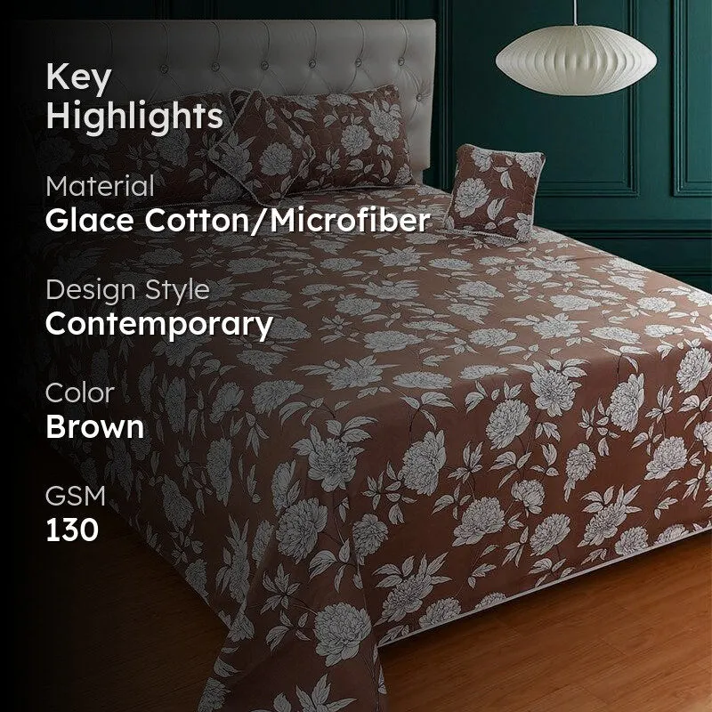 Sumera Pompom Laced Floral Microfiber Bedding Set - Five Piece Set media 2