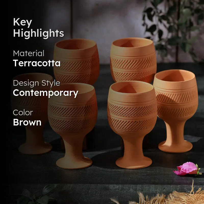 TerraVino Terracotta Stem Glass - Set Of Six media 2