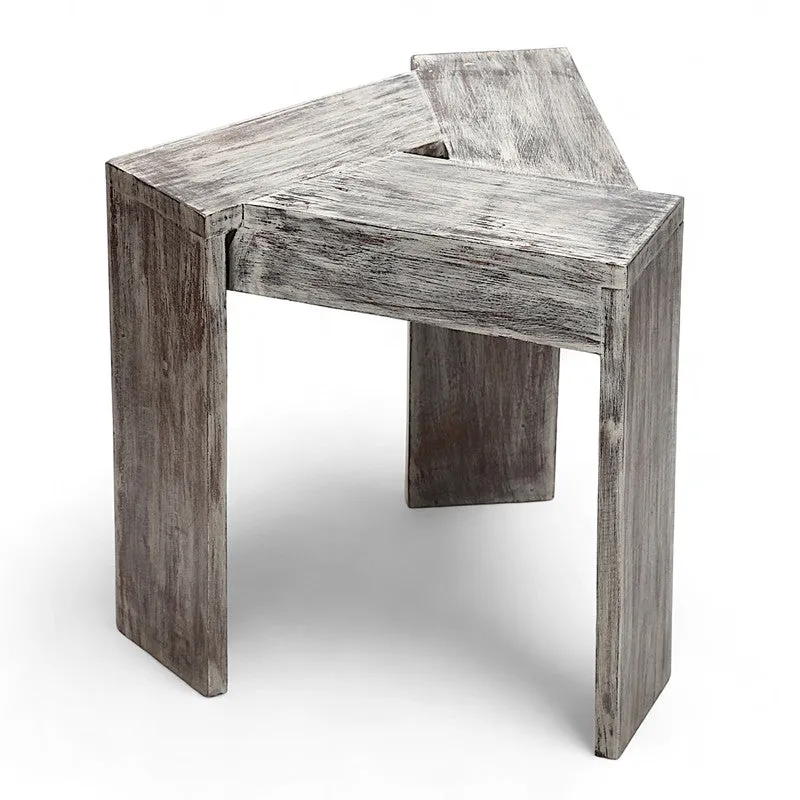 Lverox Sheesham Wooden Side & Bedside Table - Grey media 5