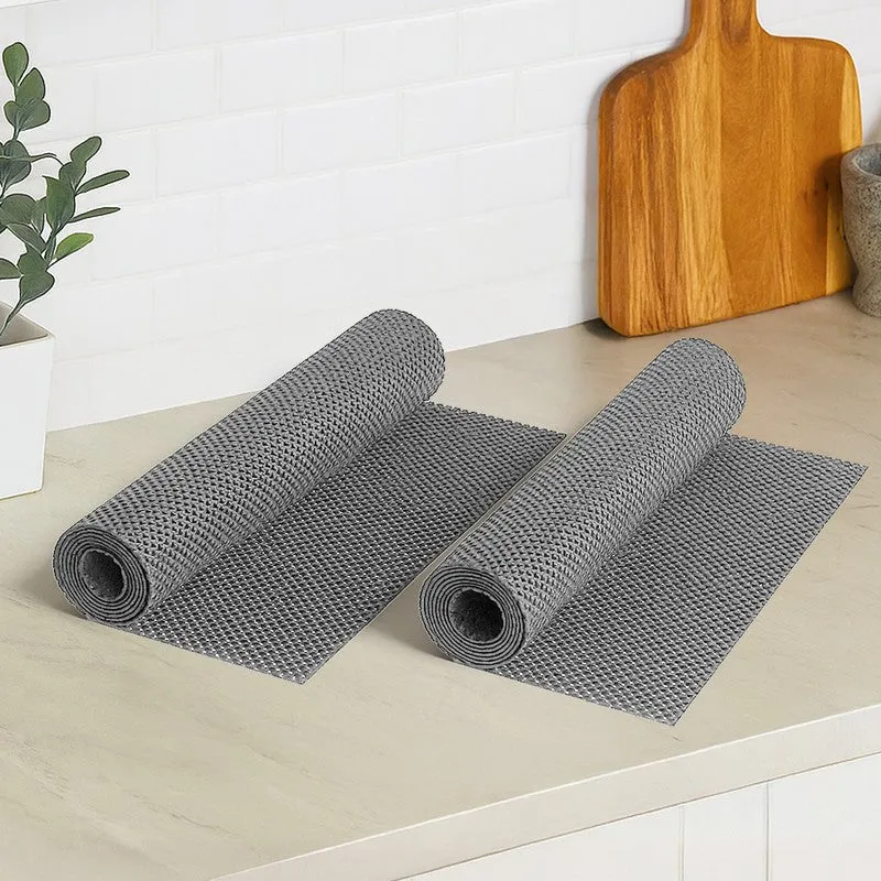 Neat Stack Kitchen Shelf Liner Mat (Grey) - Set Of Two media 1