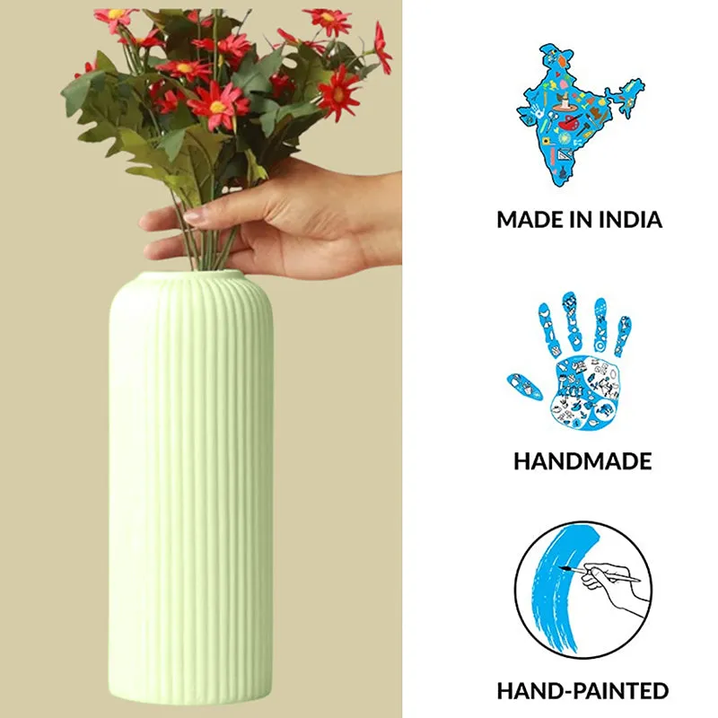 Harmona Ceramic Vase - Light Green media 5