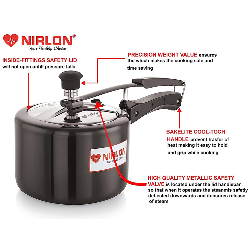 Nirlon Hard Anodized Pressure Cooker Inner Lid - 2000 ML/ 7 Inches media 3
