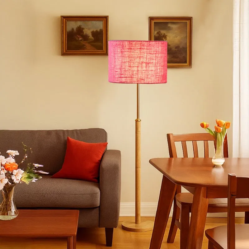 Zenith Glow Wooden Floor Lamp - Pink media 1
