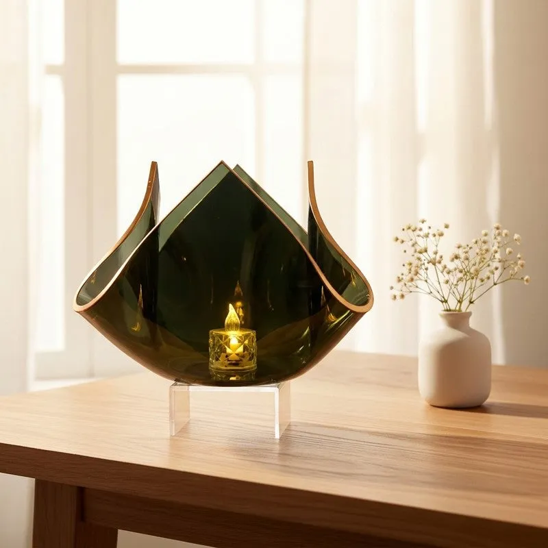 Aurelia Noir Tulip Glass Candle Holder media 3