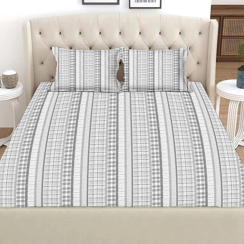 Vizag Modern Cotton Bedsheet (Grey) - 120 TC media 3