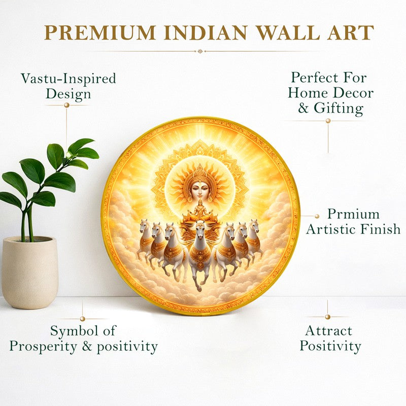 Surya Dev  Paper Wall Painting With PVC Frame media 5