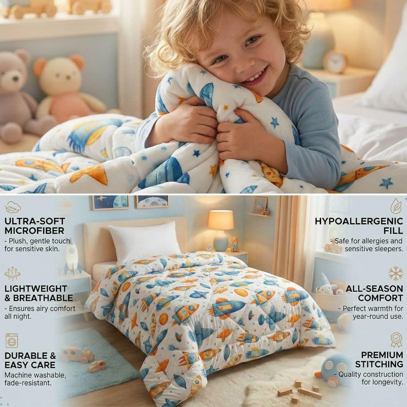 Rocket World Microfiber Kids Comforters - 150 GSM media 6