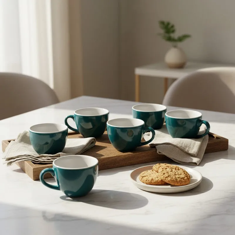 Aura Ceramic Tea Cup (80 mL Each) - Set Of Six media 1
