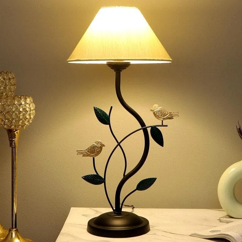 Leapo Twine Fabric Table Lamp - White,Black media 1