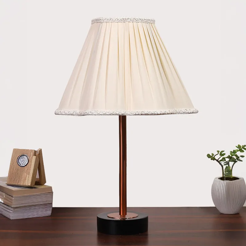 Pleatra Rodin Wooden Table Lamp - Ivory,Copper,Black media 3
