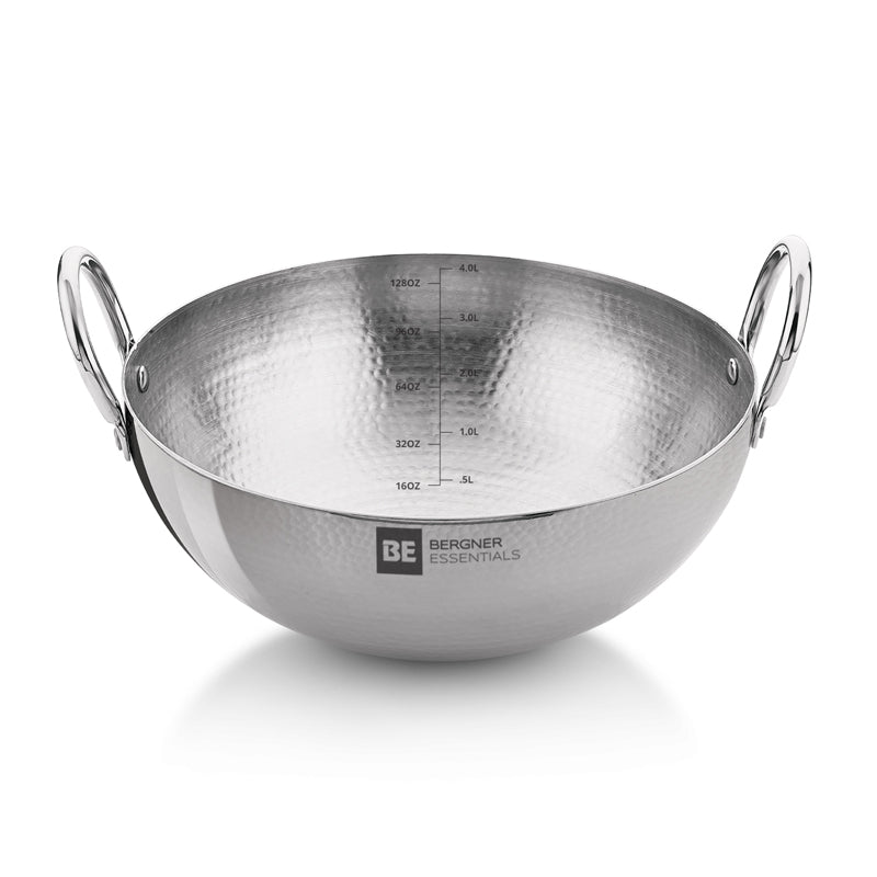 Bergner Stainless Steel Hammered Kadhai - 4200 mL media 6