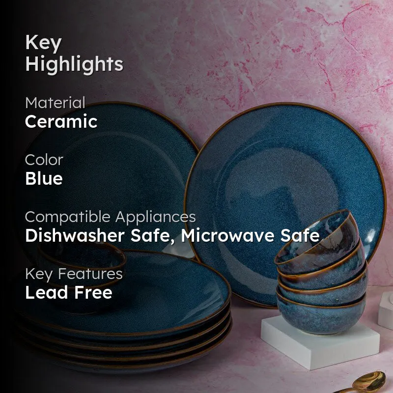 Tarangini Handmade Dinner Set (Blue) - 12 Piece Set media 2