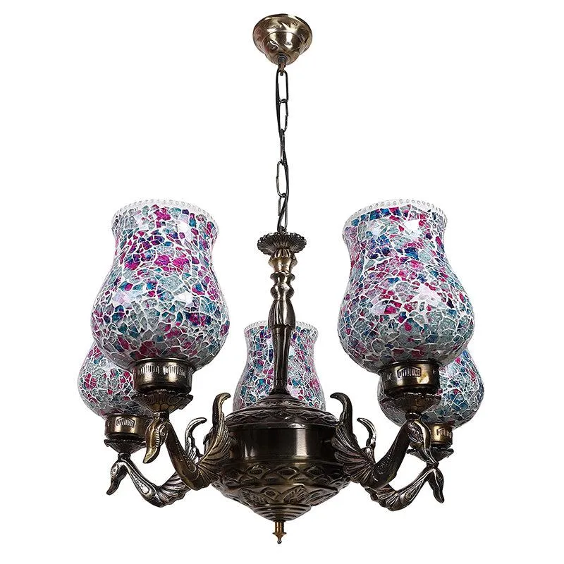 Nuvara Mayoora Mosaic Golden Antique Ceiling Lamp media 4