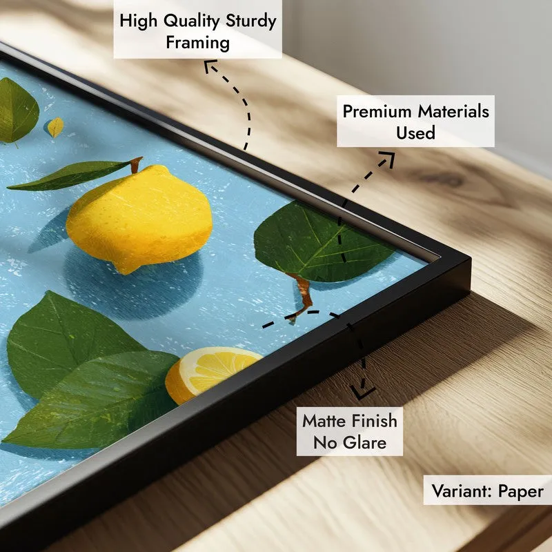 Lemon Study Canvas Wall Painting - Black Frame media 6