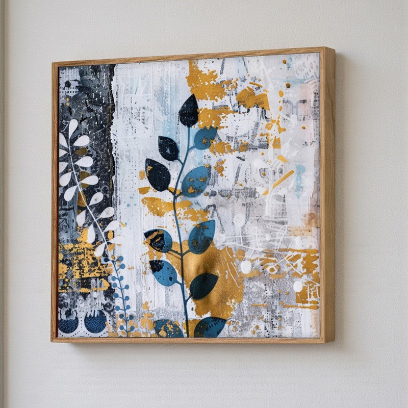 Leaf Impression Wall Art With Frame - Brown