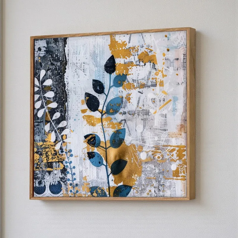 Leaf Impression Wall Art With Frame - Brown media 1