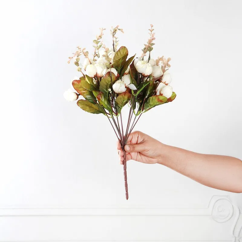 Cross Mini Rose Artificial Flowers - White media 3