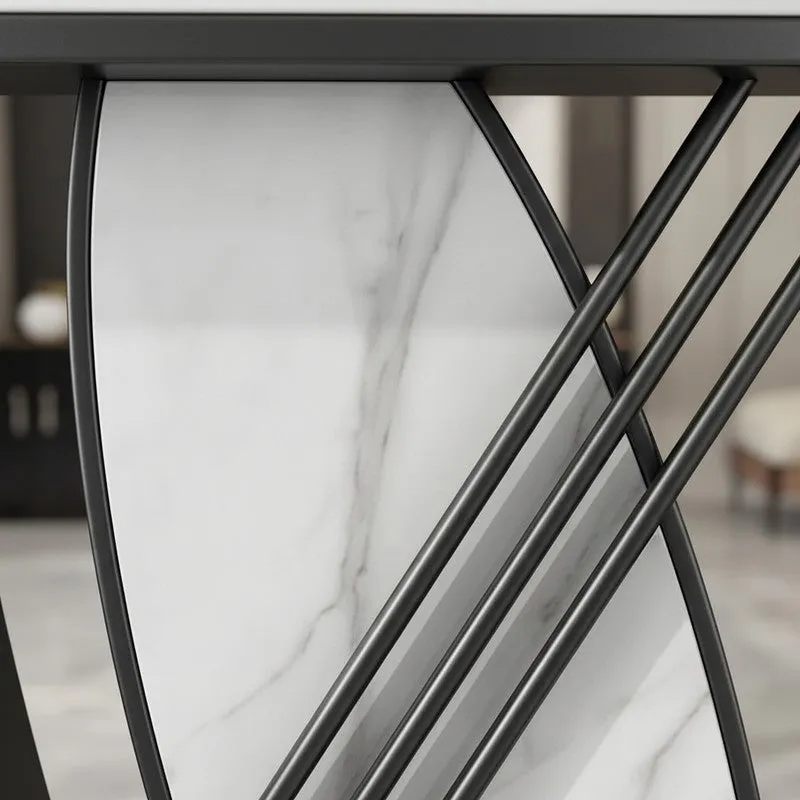 Dynamic Metal Console Table with Marble Top - Large media 3