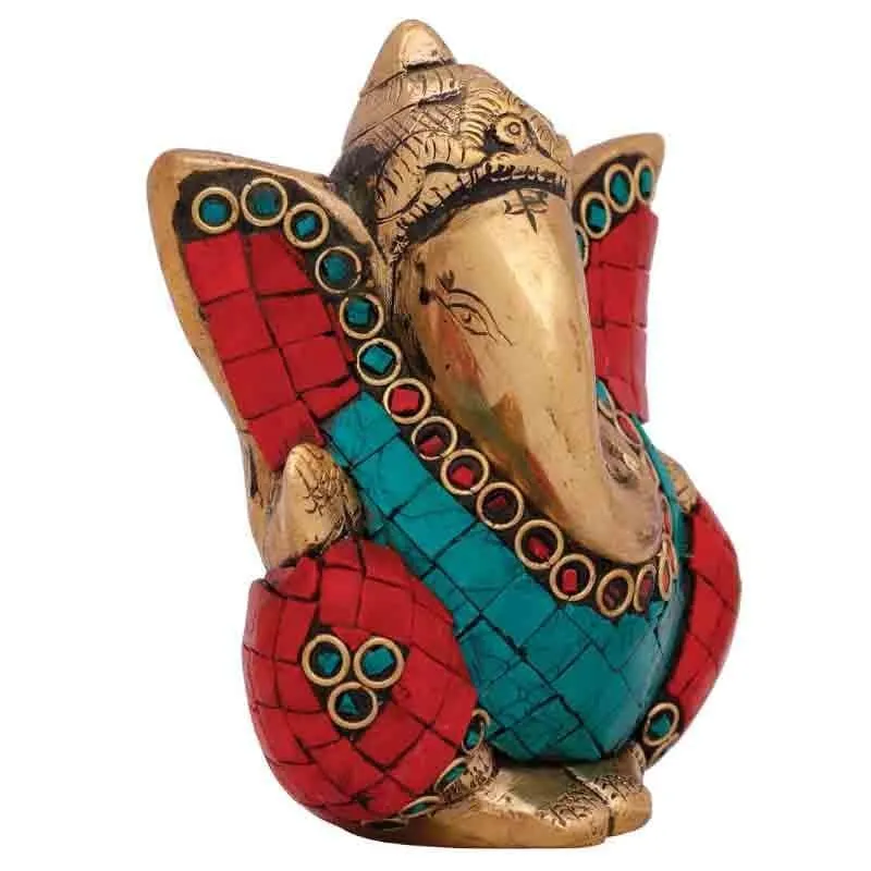 Colorful Handpainted Ganesha Murti media 4