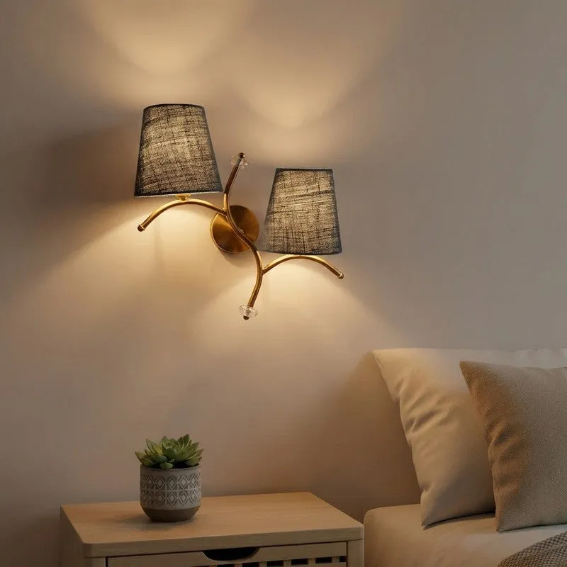 GlowStem Twin Jute Wall Lamp - Blue media 1