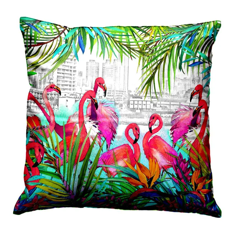 Flamingo City Printed Cushion Cover Set - Set Of Five media 4