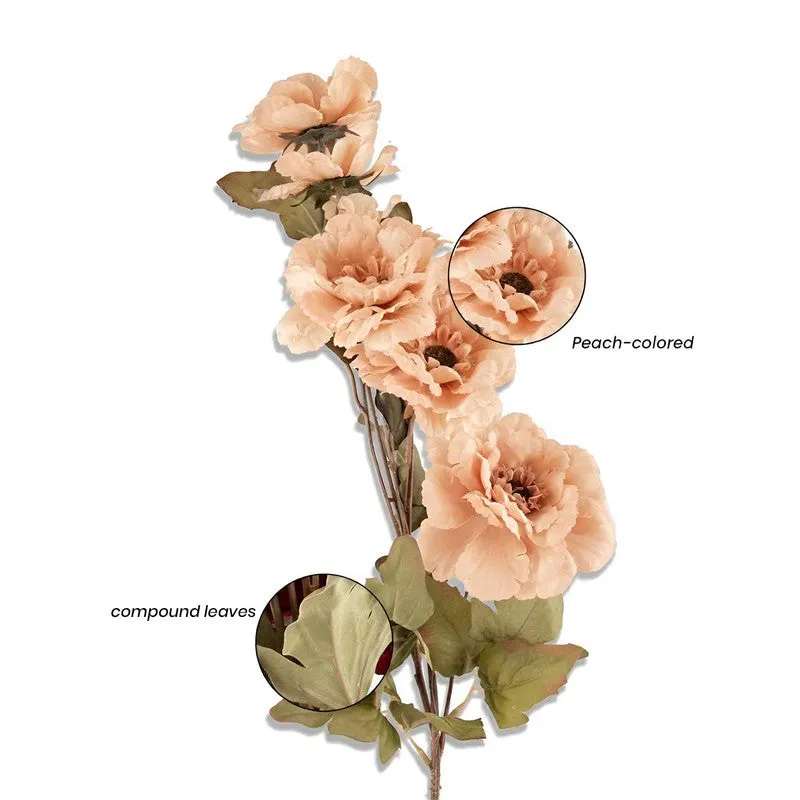 AarviDecor Peony Peach Silk Artificial Flowers media 6