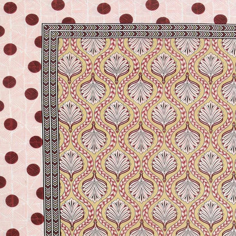 Triveni Treasure Ethnic Cotton  Bedsheet (Brown) - 140 TC media 3