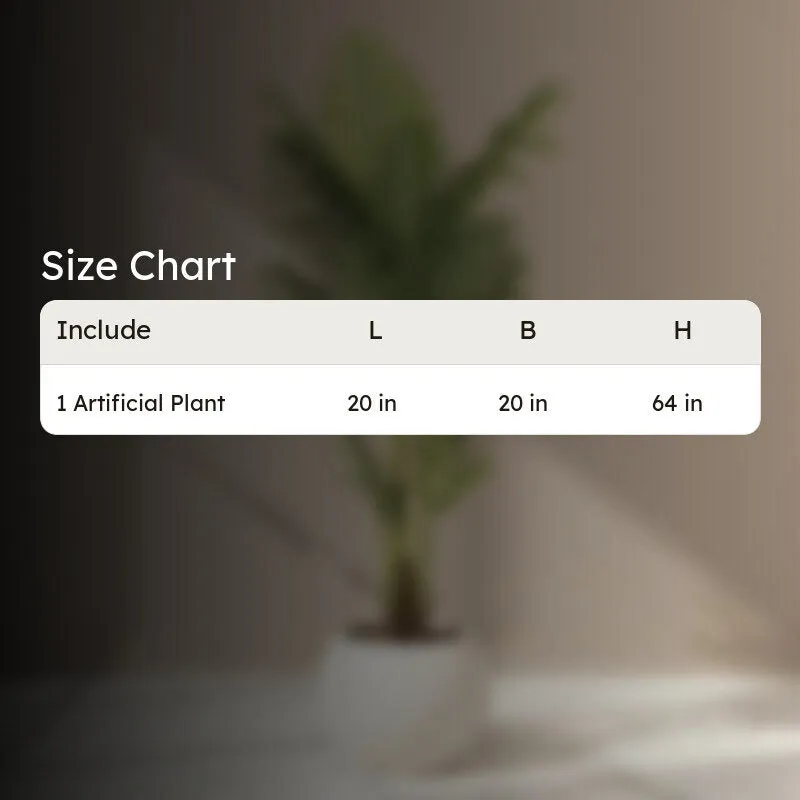 Faux Lush Areca Plam Plant With Black Plastic Pot - 5.2 Feet media 7