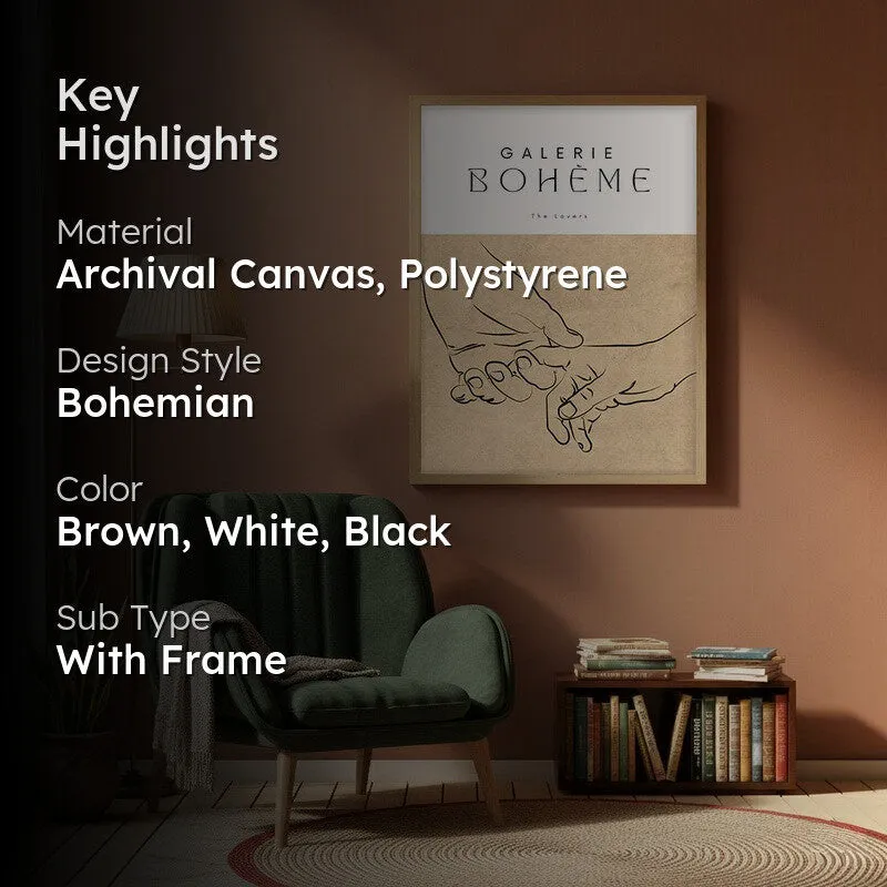 Unspoken Vow Canvas Wall Painting With Brown Frame media 2