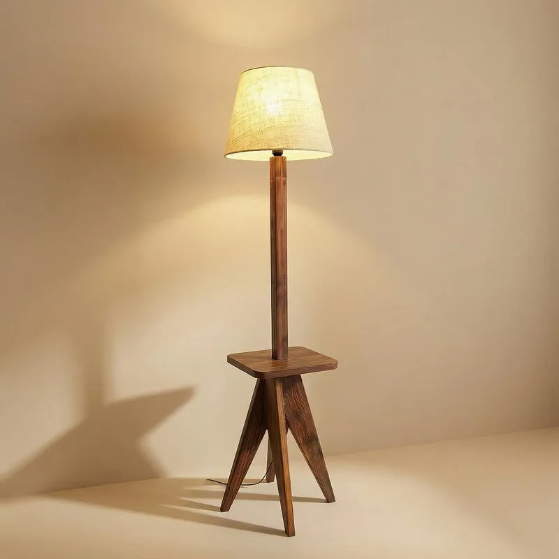SoftNest Wooden Floor Lamp - Brown media 6