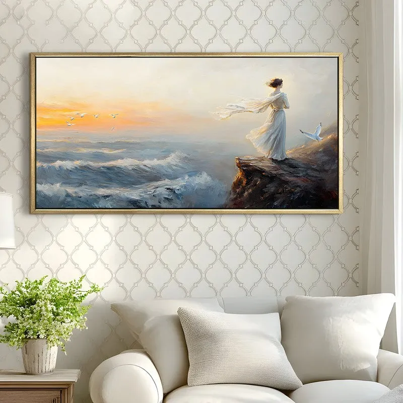 Horizon Whispers Canvas Wall Painting With Frame media 4