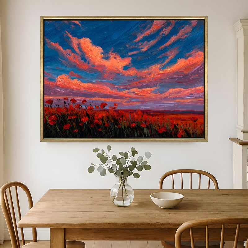 Solar Drift Canvas Wall Painting With Frame