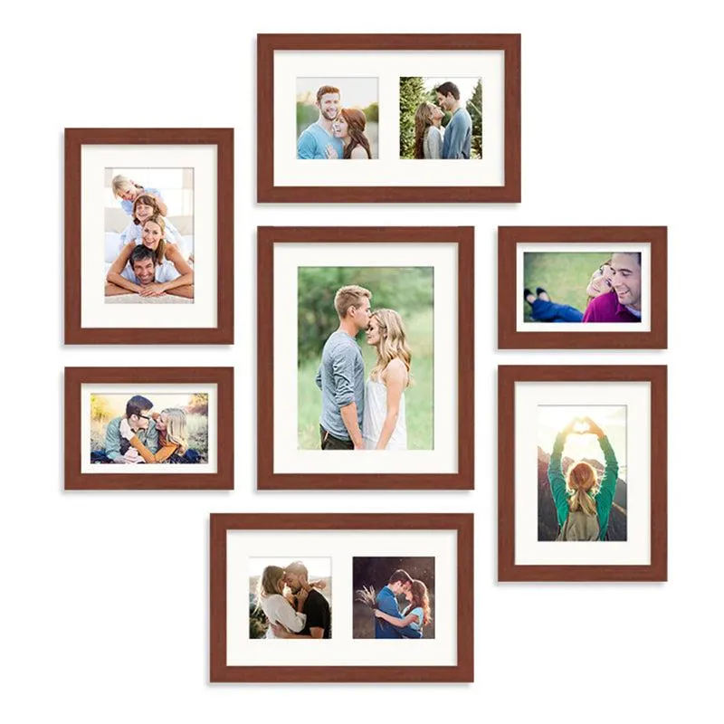Thyra Synthetic Wood Photo Frame (Brown) - Set Of Seven media 3