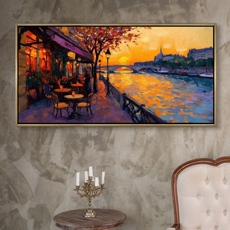 Brasserie Canvas Wall Painting With Frame