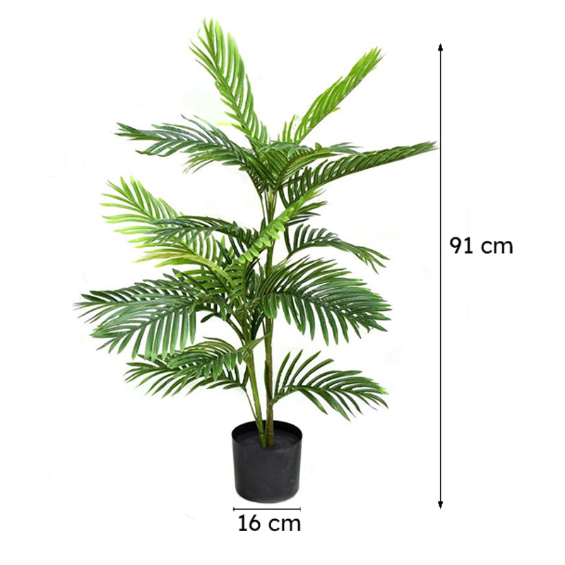 SereneLeaf Artificial Dracaena Plant With Black Plastic Pot - 3 Feet media 8