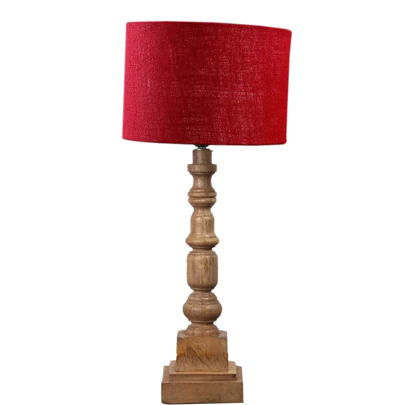 Sienna I Arbor Wooden Table Lamp - Red,Brown media 6