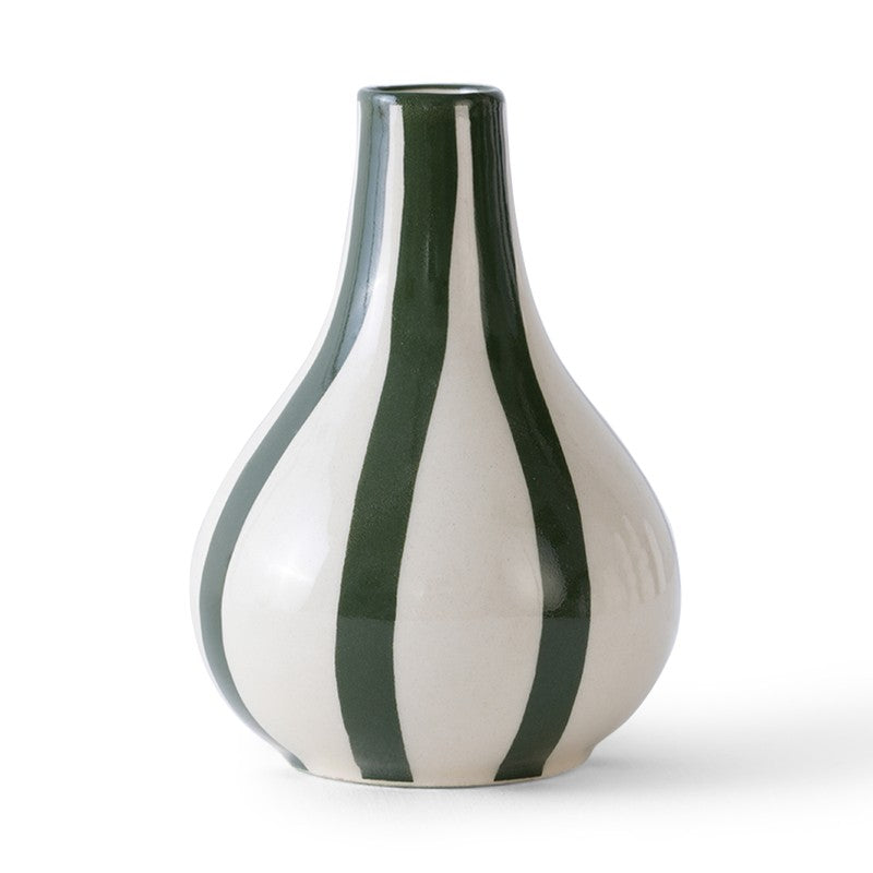 Waveon Ceramic Flower Vase - White,Green media 5