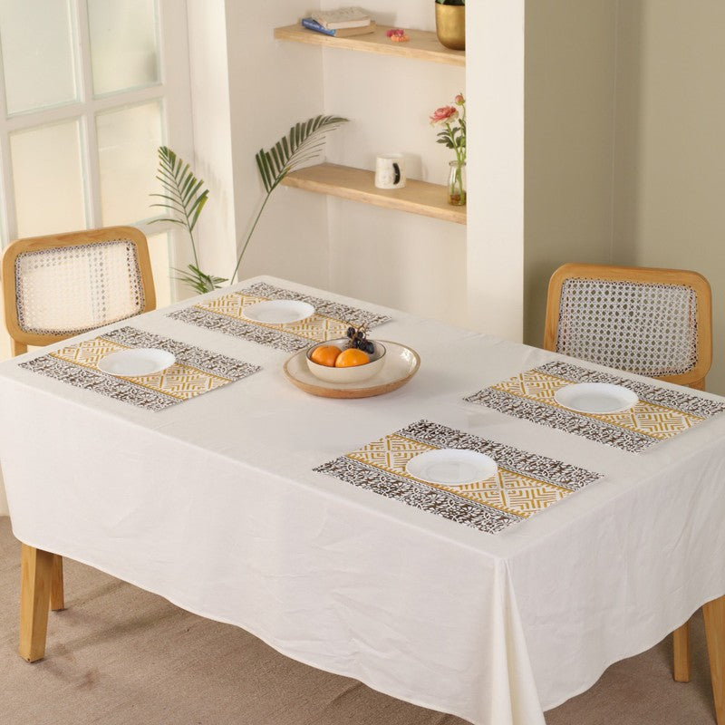 Linear Chic Canvas Table Mats - Set Of Four