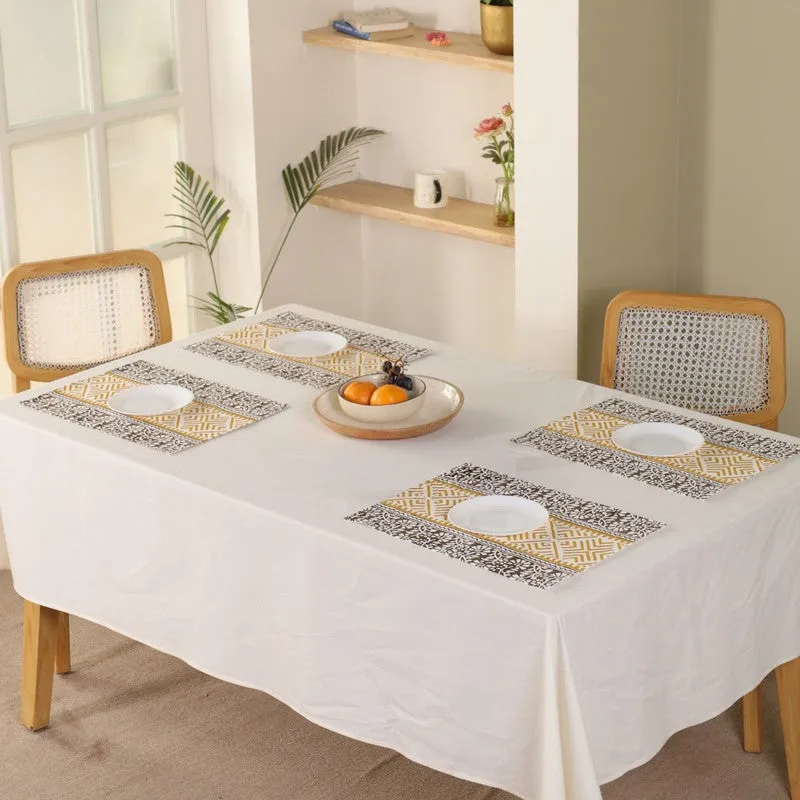Linear Chic Canvas Table Mats - Set Of Four media 1