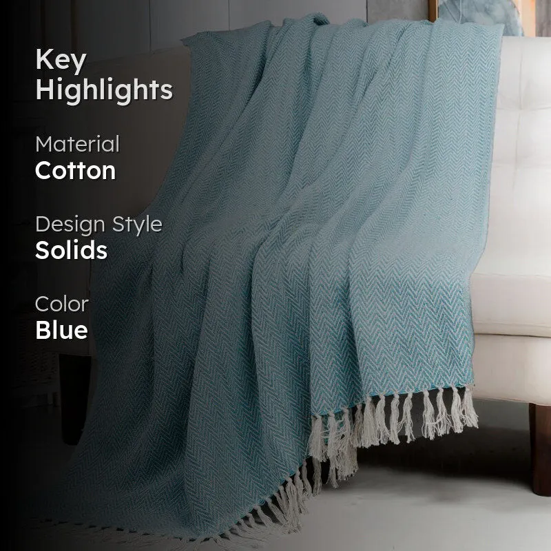 Wheat Hug Throw - Blue media 2