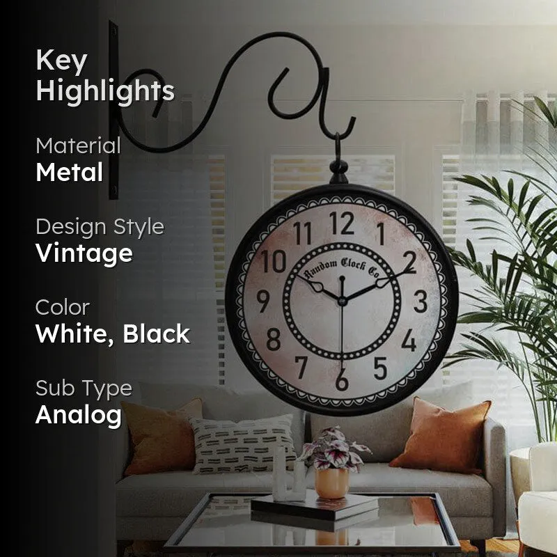 Clementine Double Sided Vintage Station Clock media 2